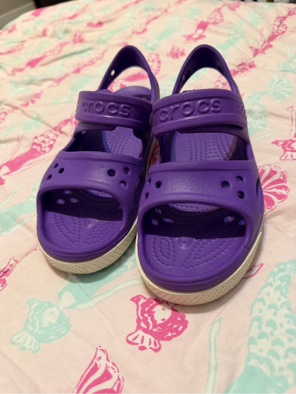 CROCS Kids Purple Adjustable Strap Sandals
